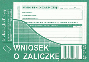 Wniosek o zaliczkę A6 408-5