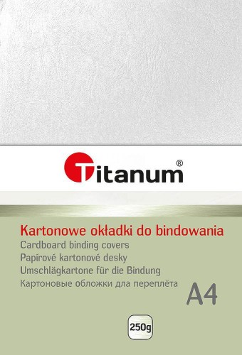 Okładka do bindowania Titanum skóropodobna A4 250 g/m2 - kolor biały