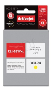 Tusz ActiveJet ACC-551YN Yellow do drukarki Canon - zamiennik CLI551Y