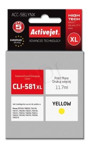 Tusz ActiveJet ACC-581YNX Yellow do drukarki Canon - zamiennik CLI581XLY