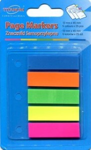 Zakładki indeksujące samoprzylepne Titanum Fluo 12x45mm