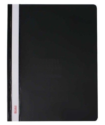 Skoroszyt Biurfol A4 ST-01-05 czarny – twardy PVC, metalowy wąs 16,5 cm, pojemność dokumentów do 2 cm.
