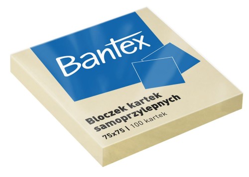 Notes samoprzylepny Bantex 75x75mm 100k jasnożółty.jpeg