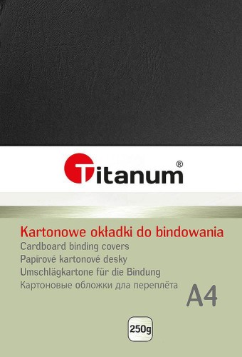 Okładka do bindowania Titanum skóropodobna A4 250 g/m2 - kolor czarny