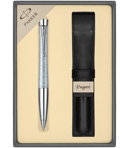 Długopis Parker Urban Premium Srebrna Perła CT 1906870 z etui Pagani w pudełku prezentowym.jpg
