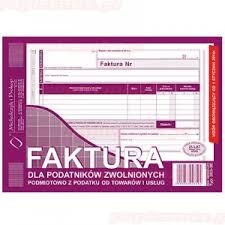 Faktura dla podatników zwolnionych podmiotowo z podatku VAT A5 – 203-3E