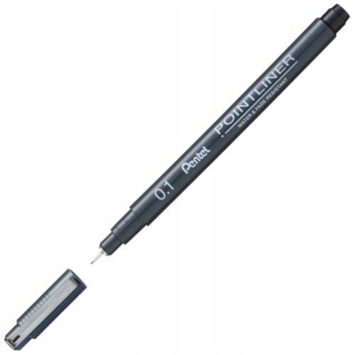 Cienkopis precyzyjny Pentel Pointliner 0,1 mm S20P-1A - czarny