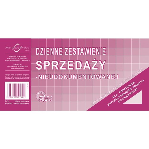 Dzienne zestawienie sprzedaży nieudokumentowanej R-5h