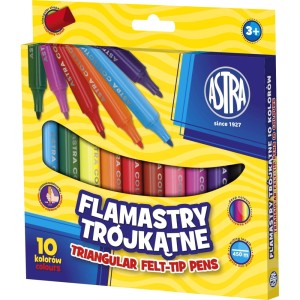 Flamastry ASTRA Jumbo trójkątne 10 kolorów 314114001