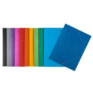 Teczka preszpanowa Oficio A4 z gumką rogi, niebieska