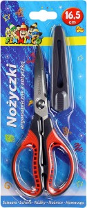 Nożyczki ergonomiczne Flamingo SH058.03XA 16,5 cm z zatyczką na ostrzu