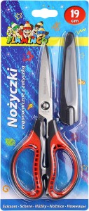 Nożyczki ergonomiczne Flamingo SH058.02XA 19 cm z zatyczką na ostrzu
