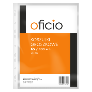 Koszulki na dokumenty Oficio A5 groszkowe 40um - 100 szt.