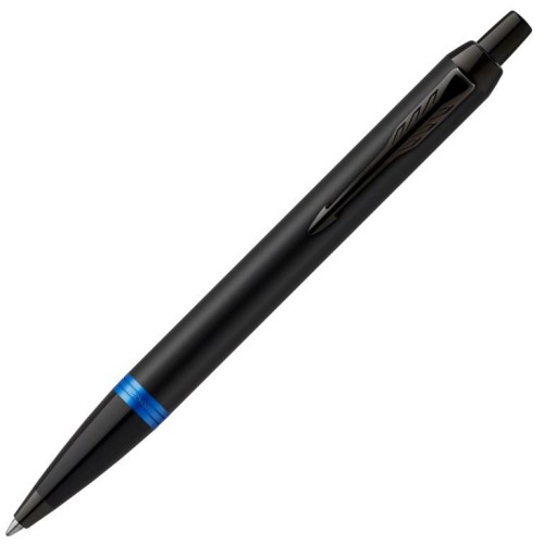 Parker IM Professionals Marine Blue 2172941 – elegancki czarny długopis automatyczny z niebieskim pierścieniem