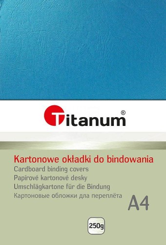 Okładka do bindowania Titanum skóropodobna A4 250 g/m2 - kolor niebieski