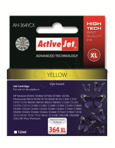 Tusz ActiveJet AH-364YCX yellow do drukarki HP - zamiennik HP nr 364XL CB325EE