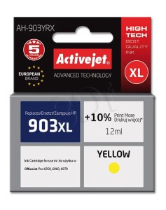 Tusz ActiveJet AH-903YRX Yellow do drukarki HP - zamiennik HP 903XL T6M11AE