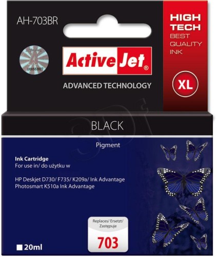 Tusz ActiveJet AH-703BR czarny do drukarki HP - zamiennik HP nr 703 CD887AE