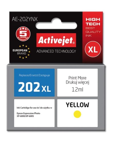 Tusz ActiveJet AE-202YNX Yellow drukarki Epson.jpg