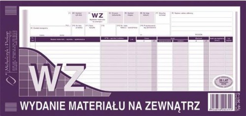WZ wydanie materiałów z zewnątrz 1/3 A3 361-2