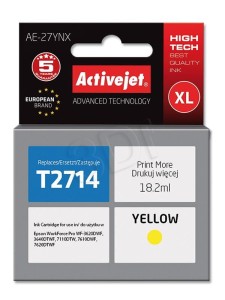 Tusz Activejet AE-27YNX Yellow do drukarki Epson - zamiennik Epson T2714 27XL